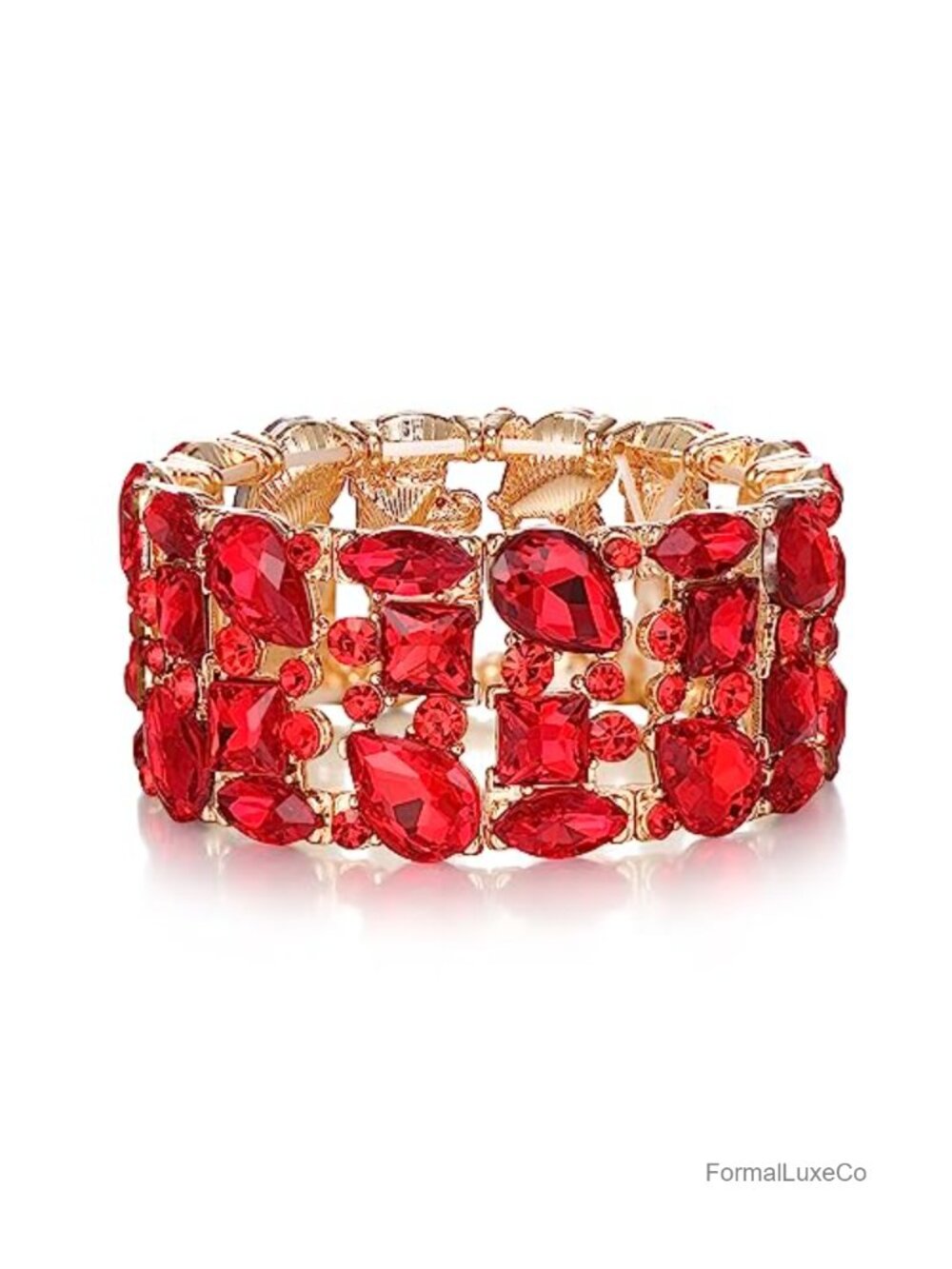 Crystal Art Deco Stretch Bracelet for Brides, Bridesmaids, Wedding Party